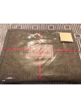 Ann Gish King Pillow Sham 36x20 Brown Taupe Mettalic Quarry Green Basketweave